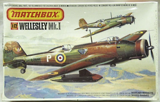 Matchbox 1/72 Vickers Wellesley Mk.I, PK-123 plastic model kit